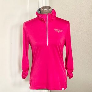 🖤 GG Blue Long Sleeve Athletic Golf Mock Neck 3/4 Zip Top S